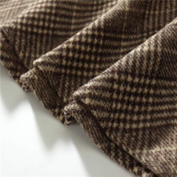 Womens Wool Skirts Elastic Waist A-Line, Long Skirts Brown - Picture 5 of 6